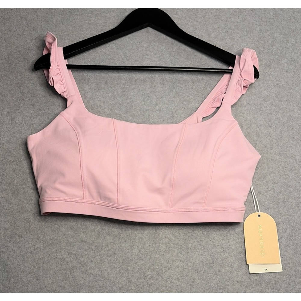 Blogilates Ruffle Corset Bra in Pink - 1X
